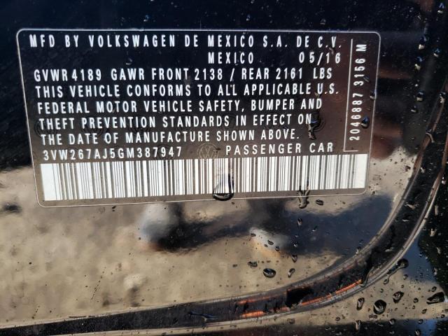 2016 VOLKSWAGEN JETTA S - 3VW267AJ5GM387947