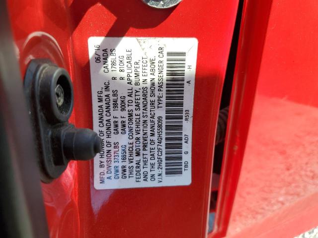 2016 HONDA CIVIC EX - 2HGFC2F74GH558099