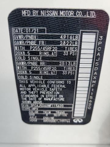 2021 INFINITI QX50 SENSO 3PCAJ5DAXMF115620
