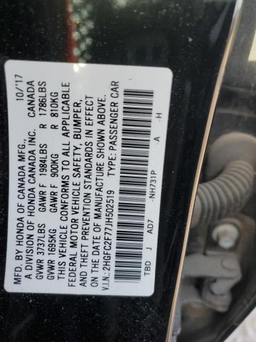 2018 HONDA CIVIC EX - 2HGFC2F77JH502519