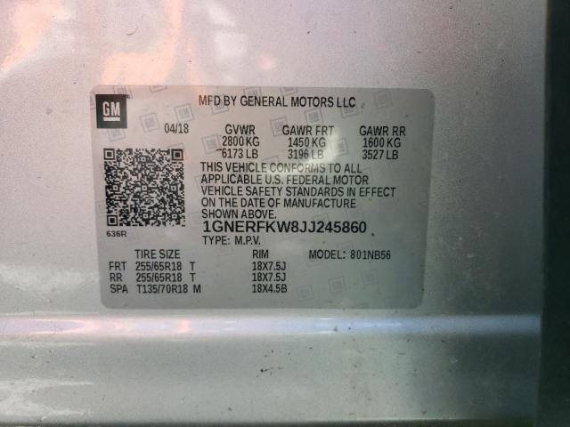 2018 CHEVROLET TRAVERSE L - 1GNERFKW8JJ245860