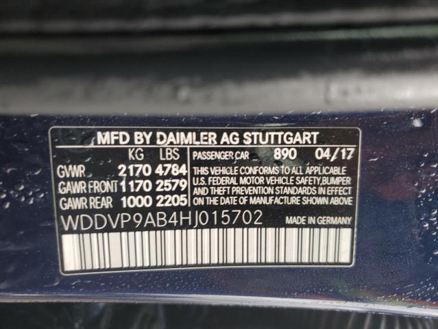 2017 MERCEDES-BENZ B 250E WDDVP9AB4HJ015702