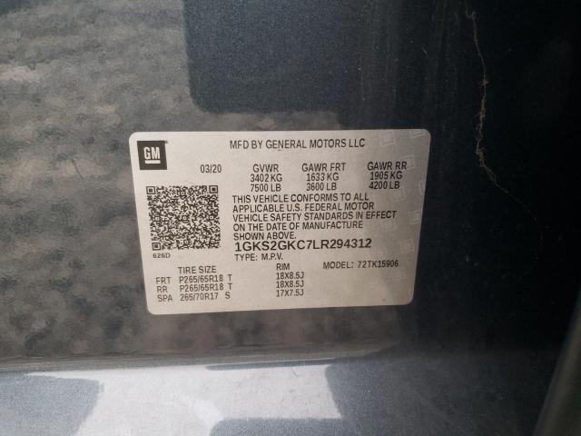2020 GMC YUKON XL K - 1GKS2GKC7LR294312