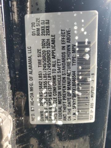 2020 HONDA PILOT BLAC - 5FNYF6H7XLB046544