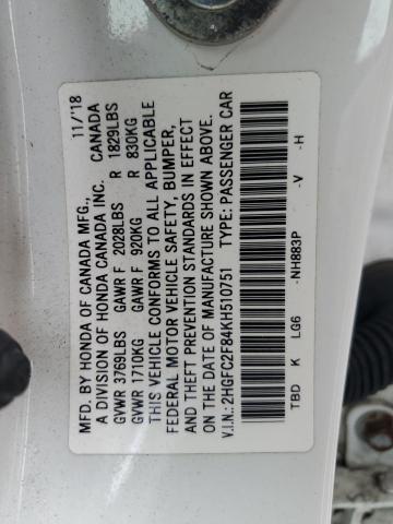 2019 HONDA CIVIC SPOR - 2HGFC2F84KH510751