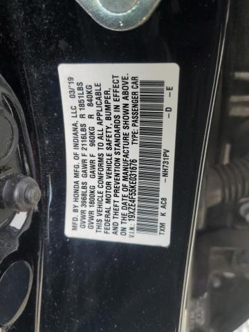 2019 HONDA INSIGHT EX 19XZE4F55KE031676
