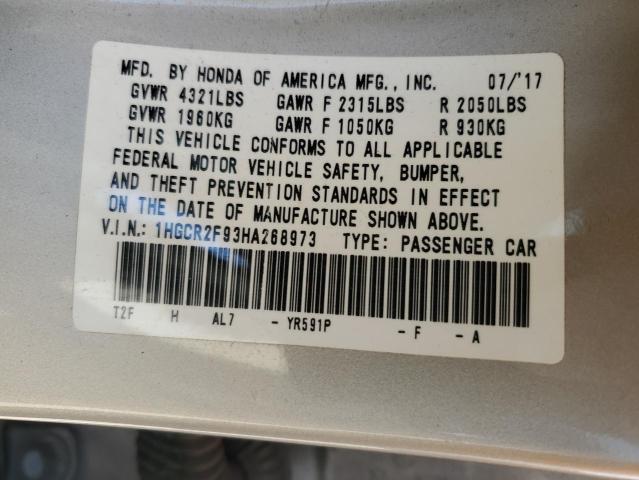 2017 HONDA ACCORD EXL - 1HGCR2F93HA268973