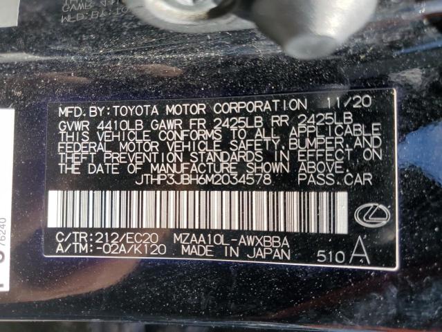 2021 LEXUS UX 200 JTHP3JBH6M2034578