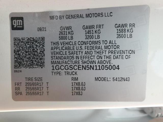 2022 CHEVROLET COLORADO L - 1GCGSCEN5N1105004