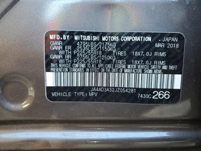 2018 MITSUBISHI OUTLANDER - JA4AD3A32JZ054281