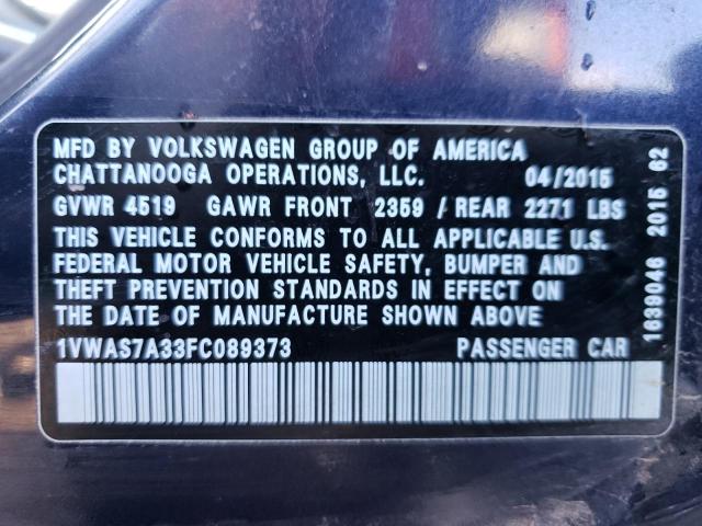 2015 VOLKSWAGEN PASSAT S - 1VWAS7A33FC089373