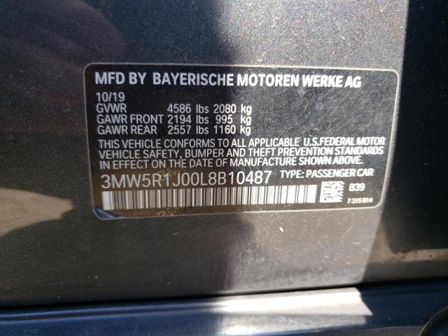 2020 BMW 330I - 3MW5R1J00L8B10487