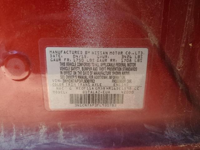 2015 NISSAN VERSA S - 3N1CN7AP3FL930783