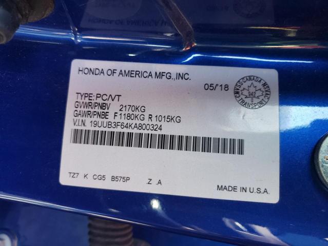 2019 ACURA TLX TECHNO 19UUB3F64KA800324