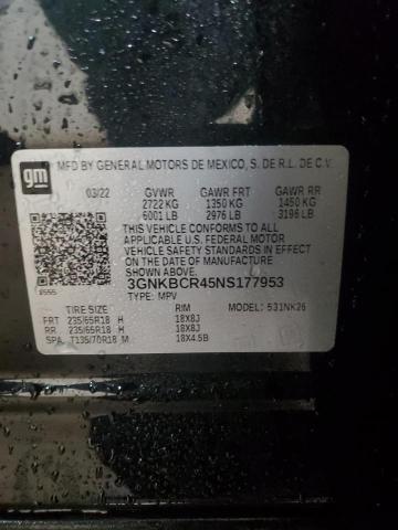 2022 CHEVROLET BLAZER 2LT 3GNKBCR45NS177953