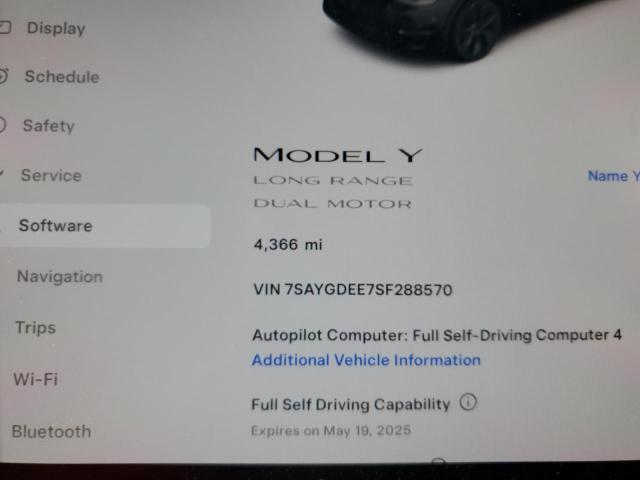 2025 TESLA MODEL Y - 7SAYGDEE7SF288570