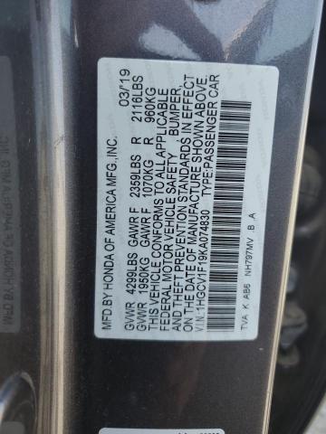 2019 HONDA ACCORD LX - 1HGCV1F19KA074830