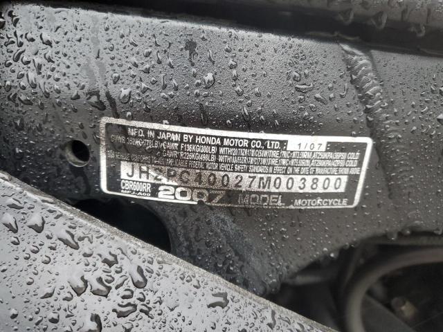 2007 HONDA CBR600 RR JH2PC40027M003800