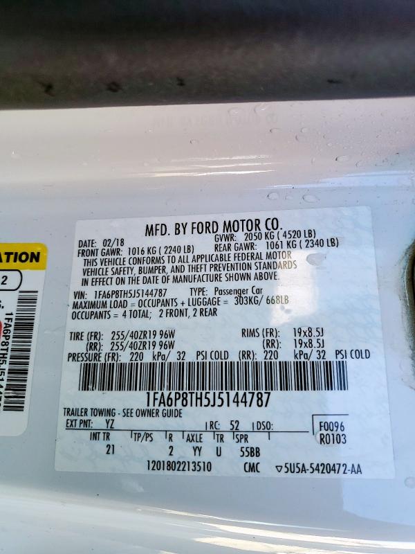 2018 FORD MUSTANG - 1FA6P8TH5J5144787