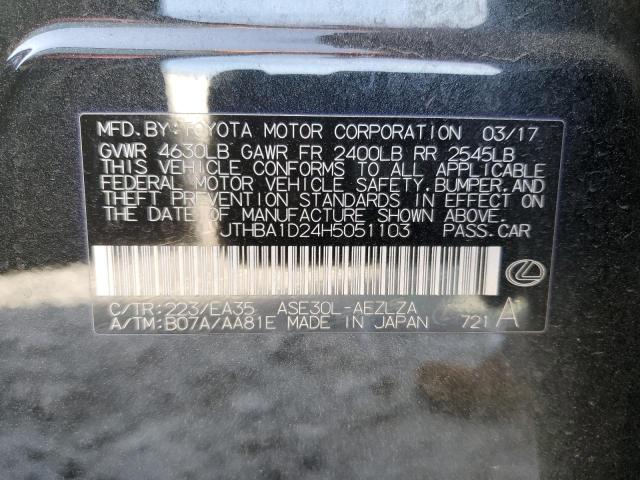 2017 LEXUS IS 200T - JTHBA1D24H5051103