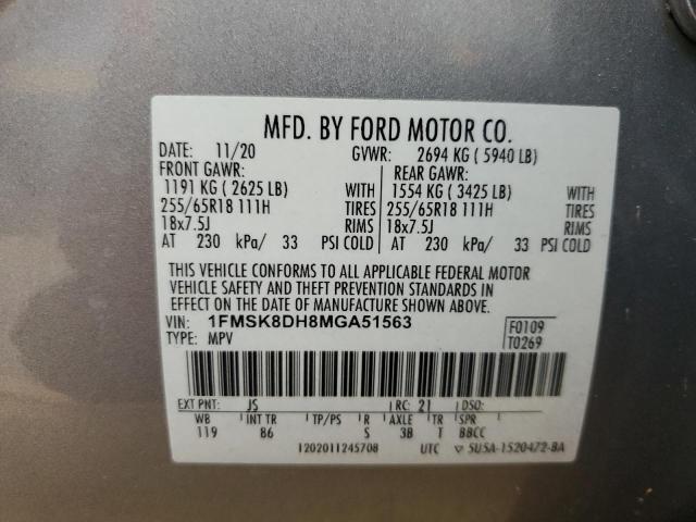 2021 FORD EXPLORER X - 1FMSK8DH8MGA51563