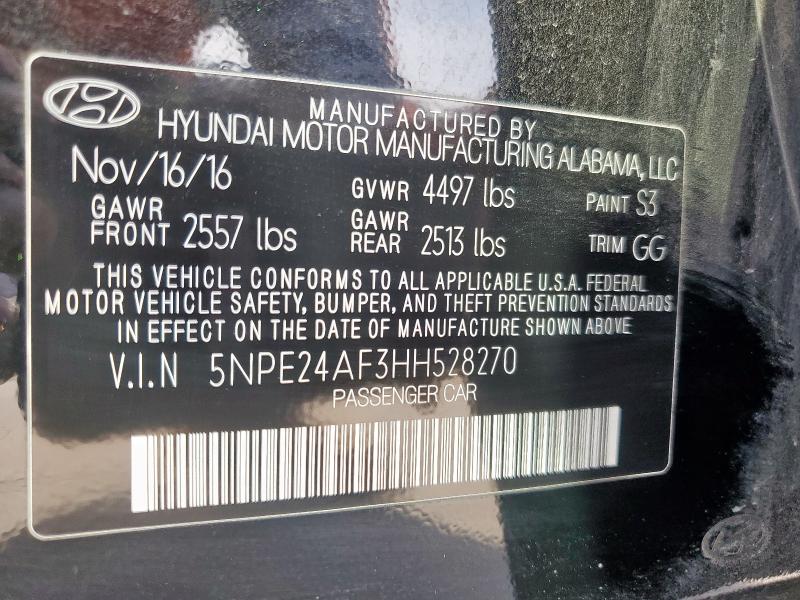2017 HYUNDAI SONATA SE - 5NPE24AF3HH528270