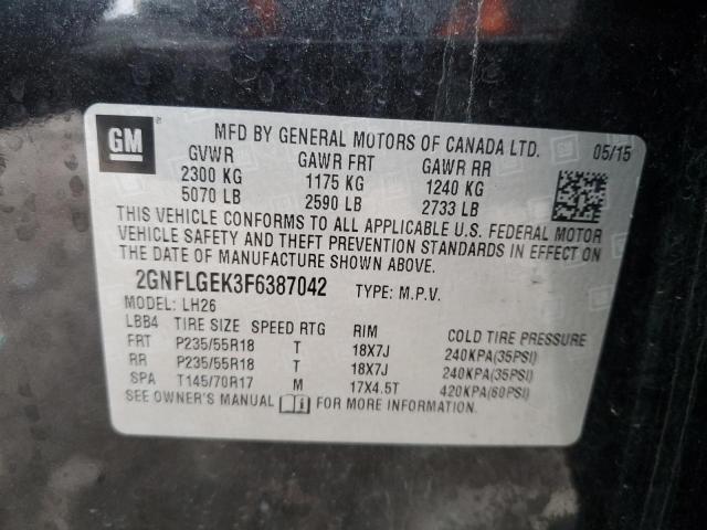 2015 CHEVROLET EQUINOX LT - 2GNFLGEK3F6387042
