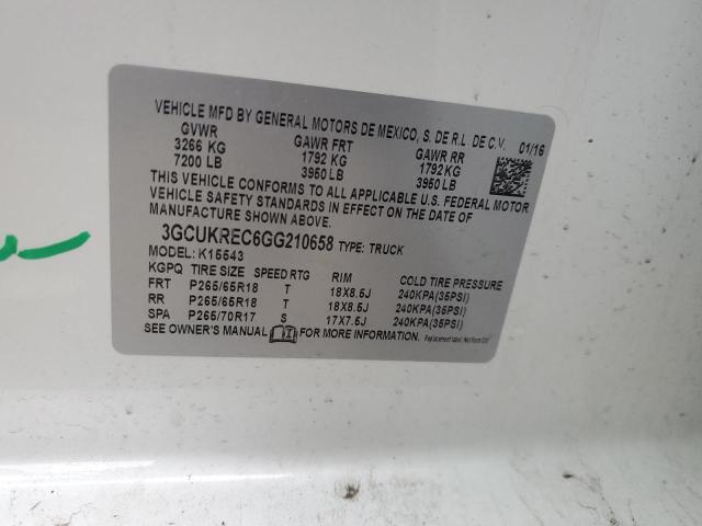 2016 CHEVROLET SILVERADO - 3GCUKREC6GG210658