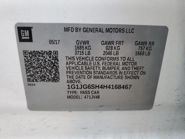2017 CHEVROLET SONIC 1G1JG6SH4H4168467