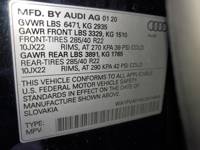 2020 AUDI Q8 PRESTIG WA1FVAF10LD014540