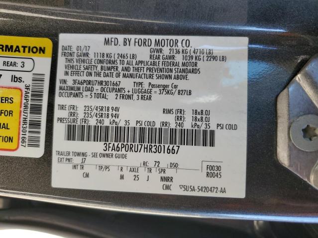 2017 FORD FUSION TIT - 3FA6P0RU7HR301667