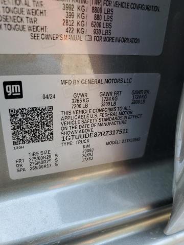 2024 GMC SIERRA K15 - 1GTUUDE82RZ317511
