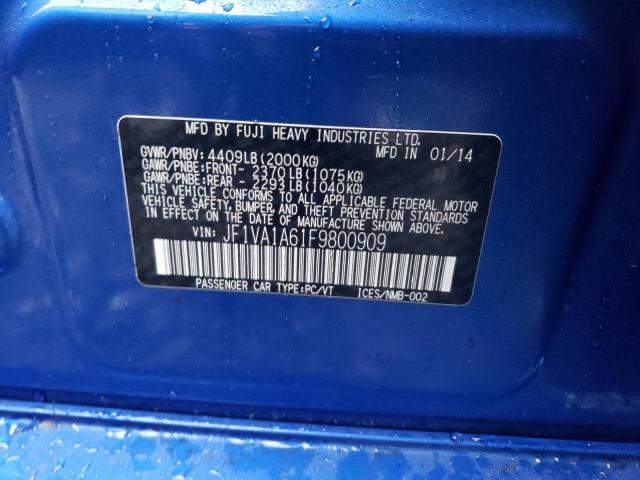 2015 SUBARU WRX JF1VA1A61F9800909