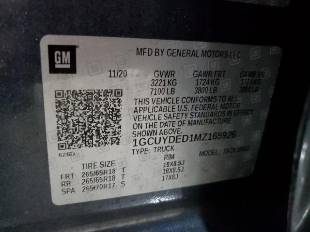 2021 CHEVROLET SILVERADO - 1GCUYDED1MZ165926