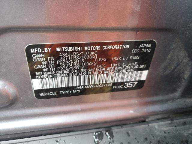 2017 MITSUBISHI OUTLANDER - JA4AR3AW5HZ027100