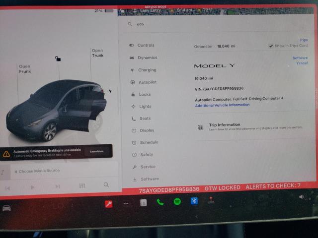 2023 TESLA MODEL Y - 7SAYGDED8PF958836