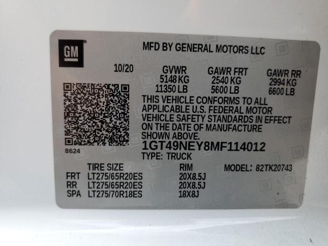 2021 GMC SIERRA K25 - 1GT49NEY8MF114012