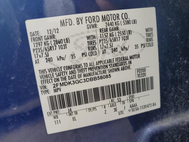 2013 FORD EDGE SE - 2FMDK3GC3DBB58085