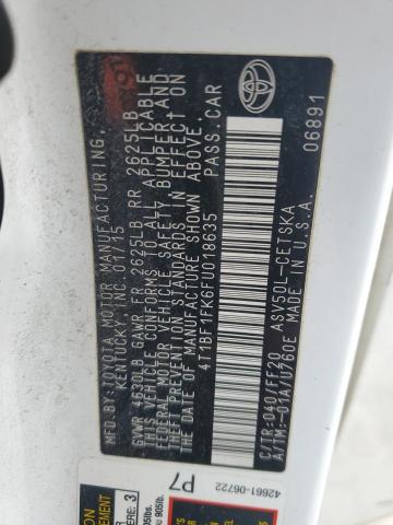2015 TOYOTA CAMRY LE - 4T1BF1FK6FU018635