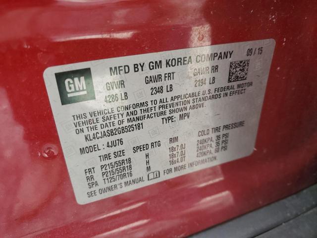 2016 BUICK ENCORE KL4CJASB2GB525181