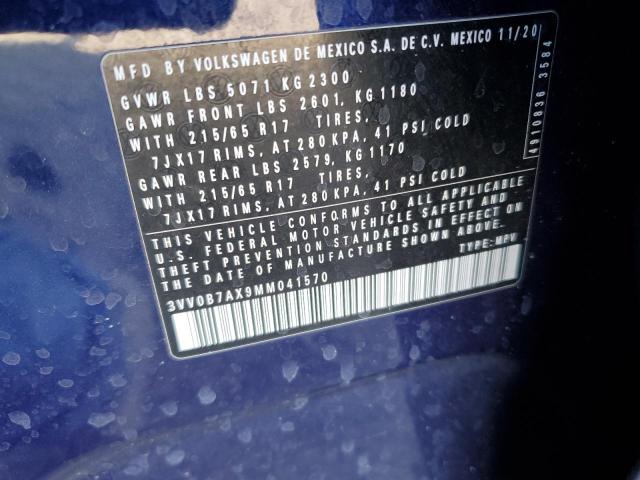 2021 VOLKSWAGEN TIGUAN S - 3VV0B7AX9MM041570