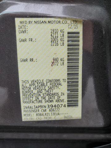 2015 NISSAN ALTIMA 2.5 - 1N4AL3AP9FN394074