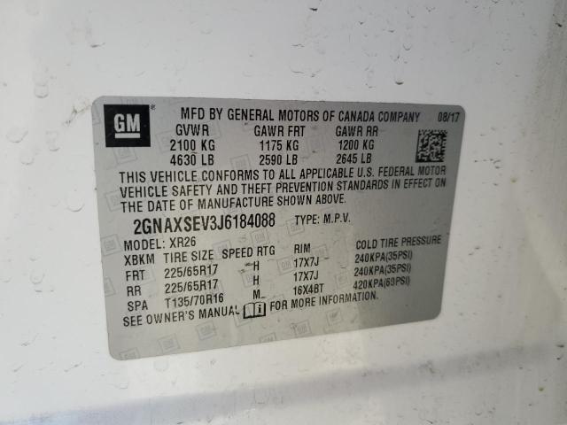 2018 CHEVROLET EQUINOX LT - 2GNAXSEV3J6184088