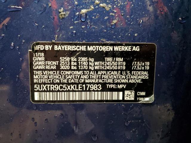 2019 BMW X3 XDRIVE3 - 5UXTR9C5XKLE17983