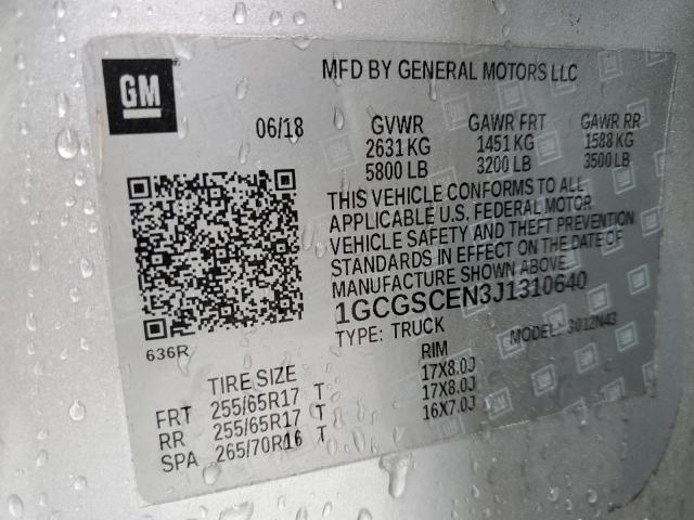 2018 CHEVROLET COLORADO L - 1GCGSCEN3J1310640