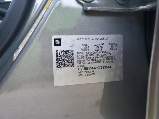 2019 CHEVROLET CRUZE LT - 1G1BE5SM2K7133644