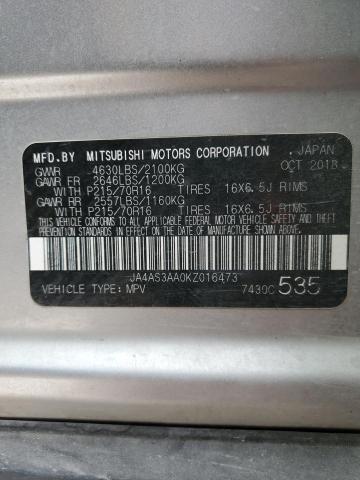 2019 MITSUBISHI ECLIPSE CR - JA4AS3AA0KZ016473