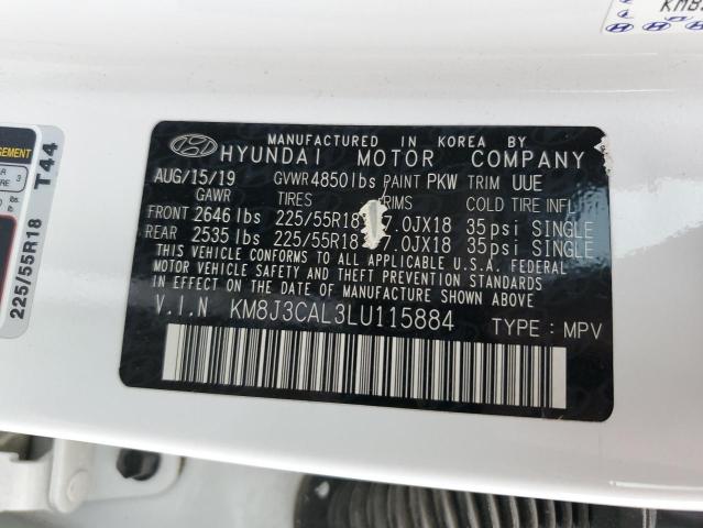 2020 HYUNDAI TUSCON KM8J3CAL3LU115884