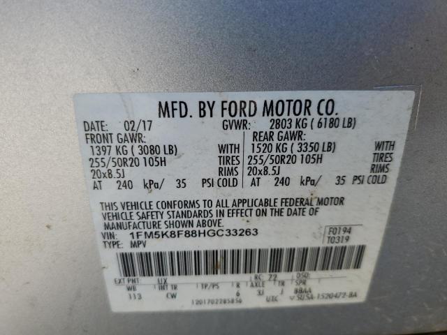 2017 FORD EXPLORER L - 1FM5K8F88HGC33263