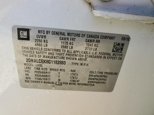 2016 CHEVROLET EQUINOX LT - 2GNALCEK8G1182883